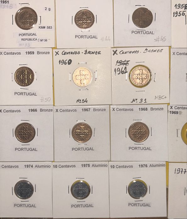 10 centavos - 34 moedas diferentes