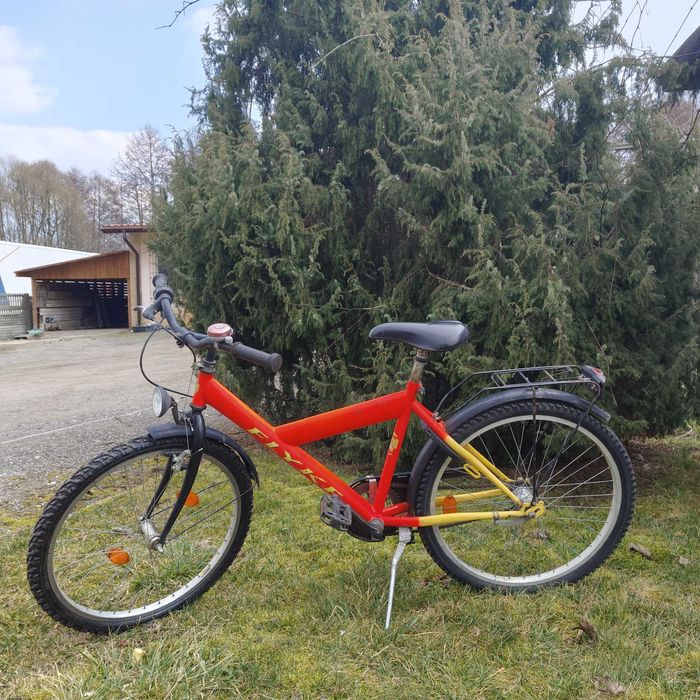 Rower młodzieżowy 24” FLYKE | Błotniki + bagażnik | Sprawny