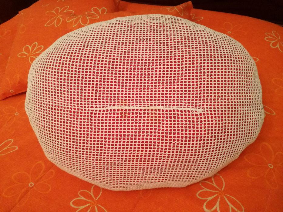 Colcha em Crochet para Cama + 2 Almofadas