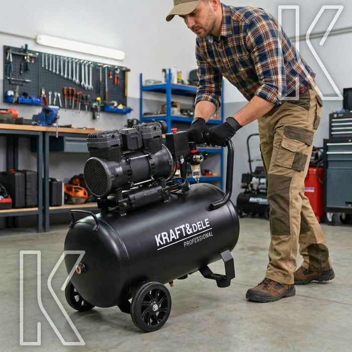 Kompresor Sprężarka Bezolejowy 50l Cichy ZESTAW Pneumatyczny 230V