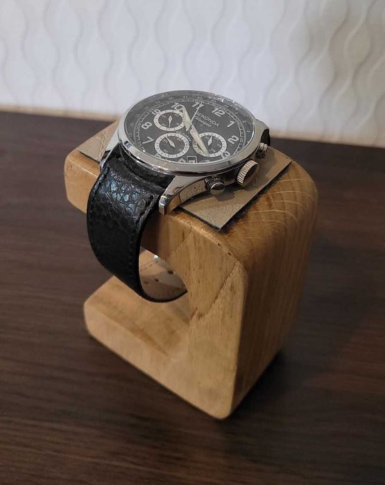 Ekspozytor, stojak na zegarek z drewna dębowego, prezent, handmade