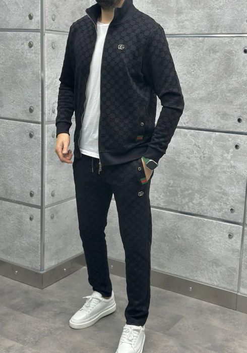 Спортивний костюм Gucci чоловічий чорний, спортивний костюм гуччі