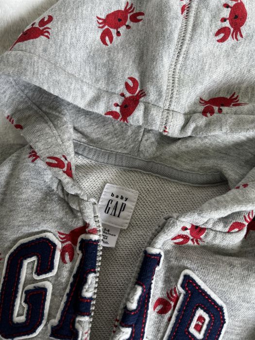 Худі Baby GAP з крабиками 3-6 міс, сірий меланж