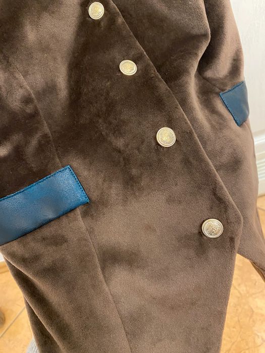 Li parie kamizelka elegancka welurowa welur velvet czekoladowa braz L