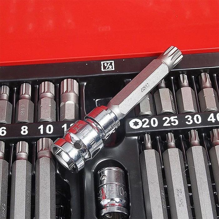 Conjunto DE 44 brocas Torx T20-T60 H4-H12 etc NOVO
