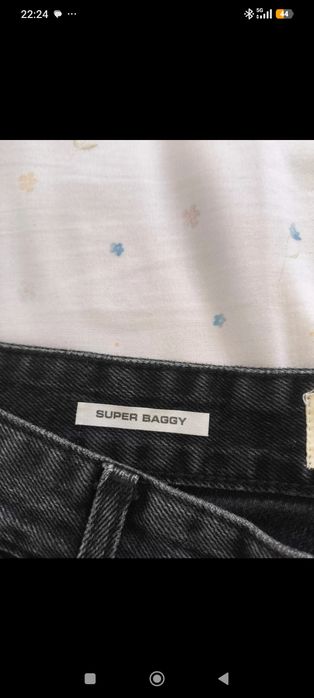 Pull&Bear super baggy distressed black jeans
