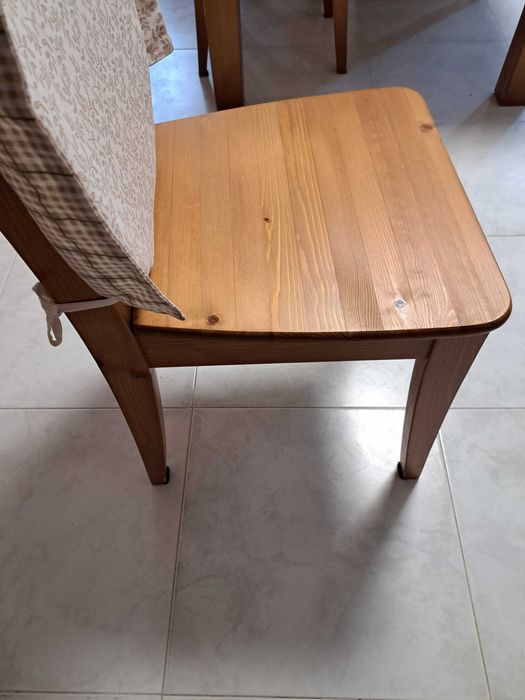 MESA Refeição com 6 CADEIRAS madeira pinho maciça