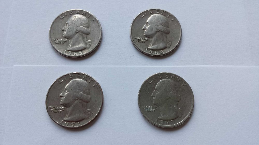 Quarter Dollar Washington  Liberty 1965r. 1966r. 1971r. 1977r. 2022r.
