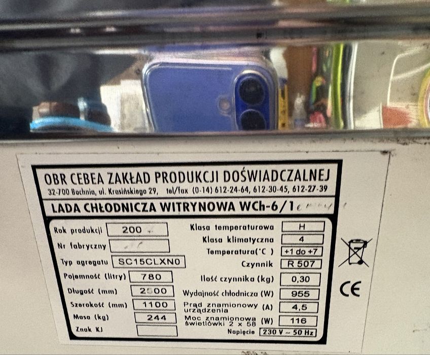 Lada chłodnicza witrynowa