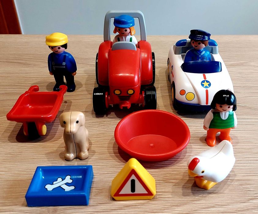 Playmobil 1.2.3. Traktor 6794 z rolnikiem 6793+6796+6797
