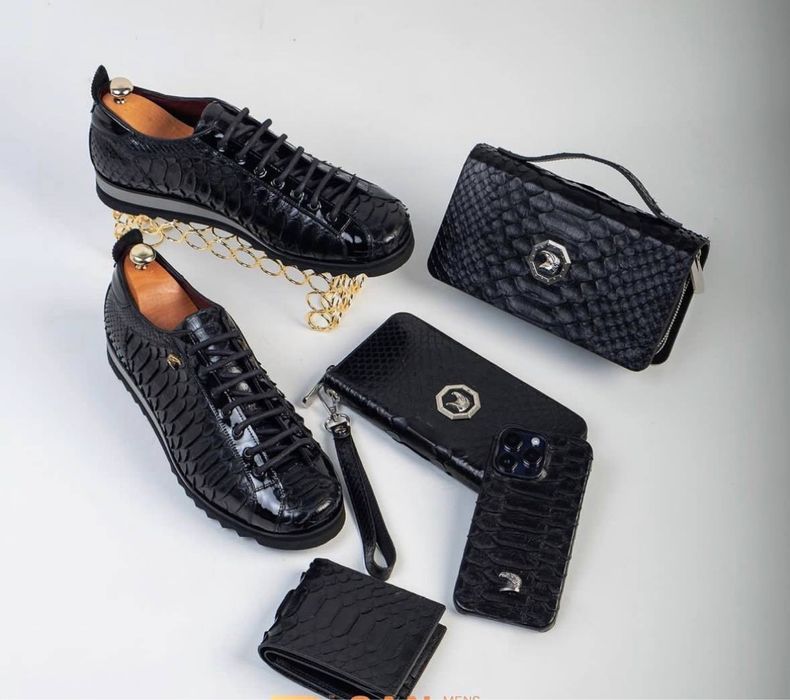 Барсетка Stefano Ricci мужская из кожи питона