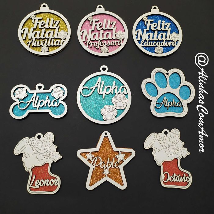 Bolas de Natal em MDF