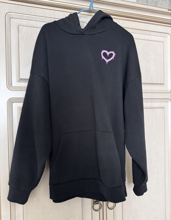 Чорне худі на флісі