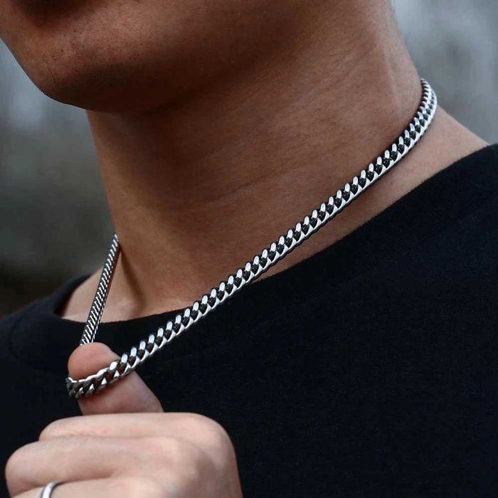 Colar Fio Pescoço Homem Aço Inox Stainless Steel Chain Necklace Rapper's Choker Fashion Jewelry