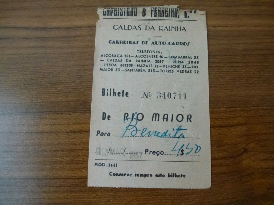 Bilhetes de transportes públicos antigos