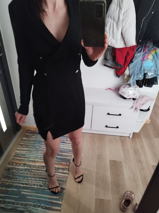Sukienka damska mała czarna mini sexi Zara Even odd