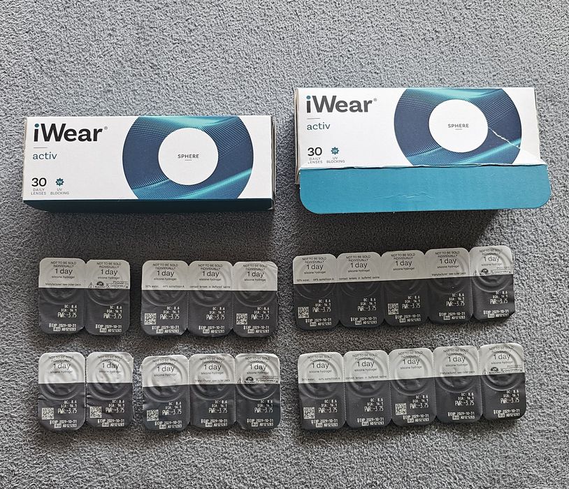 Soczewki jednodniowe iWear Activ -3.75 - 50 sztuk