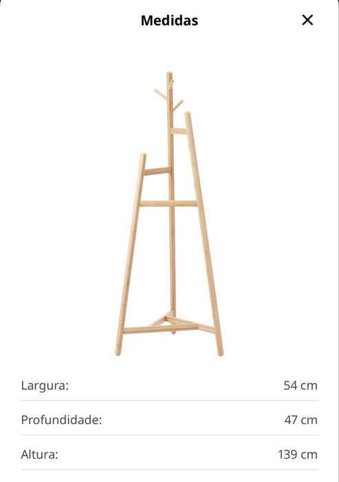 cabide de pé em bambu do IKEA, modelo MORSNING