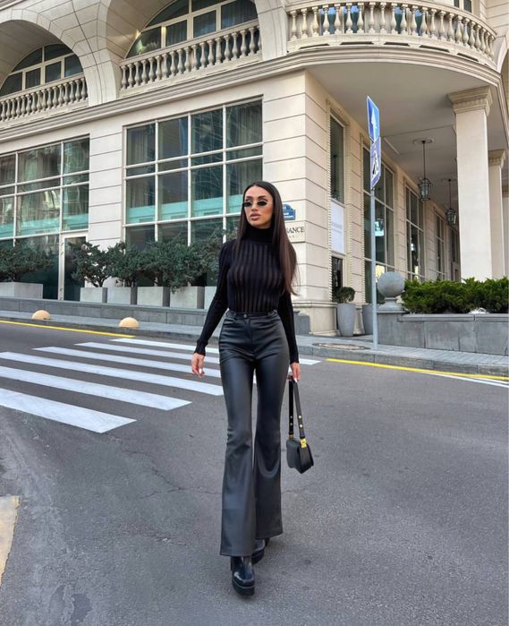 Брюки шкіряні з утепленням