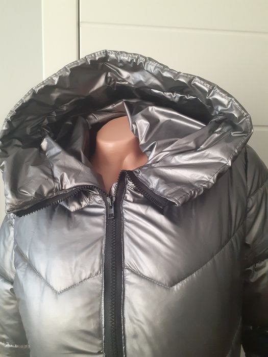 Ciepła kurtka metaliczny kolor