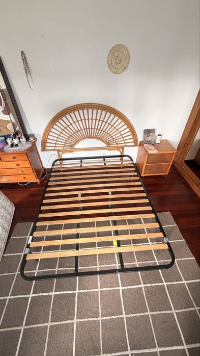 Cabeceira de cama Casal em Vime / Bambu Boho Chique Sol/Leque