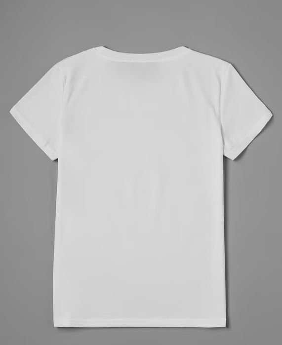M bluzka biala damska koszulka z sercem różowym t shirt