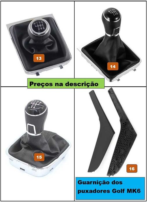 Manete moca seletor caixa de velocidades Audi Seat Vw Passat Golf Etc.