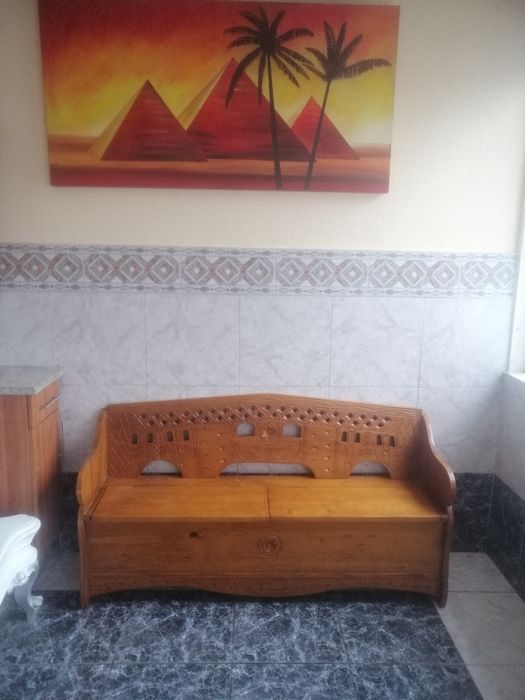 Banco arca todo madeira maciça pinho tratado