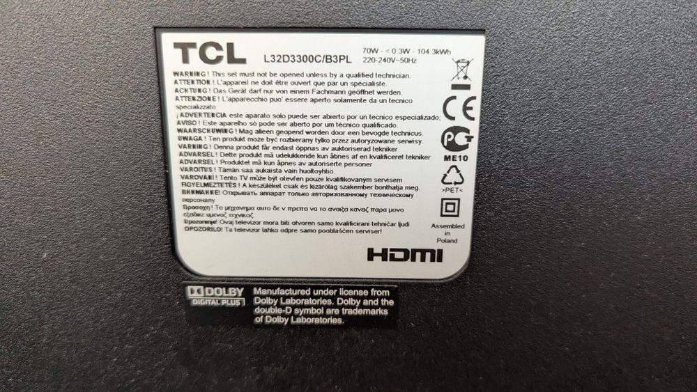 Telewizor TCL 32 cale z dekoderem