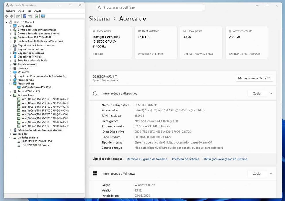 Torre PC Desktop Gaming i7