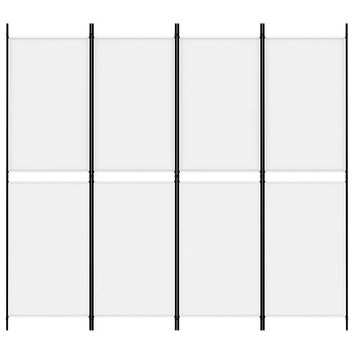 vidaXL Parawan 4-panelowy, biały, 200 x 180 cm, tkanina