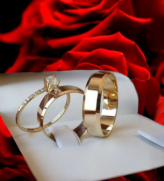 FAZOWANE Złote Obrączki Ślubne