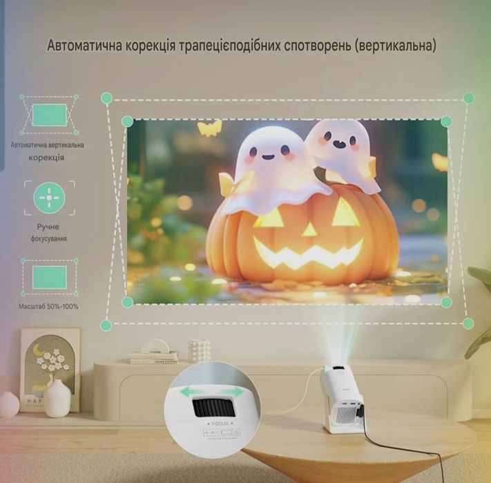 Портативний відеопроєктор Yoton Y4 | Домашній кінотеатр, LED, USB/HDMI