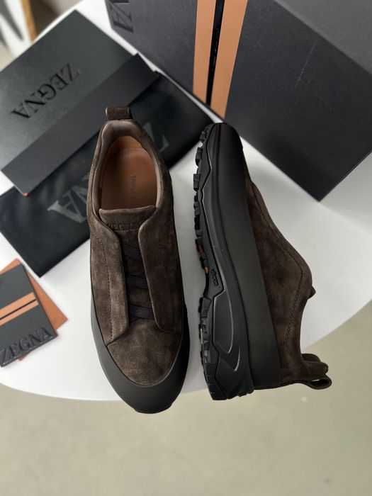 Мужские замшевые кроссовки Zegna ботинки натуральная кожа Зенья ob444