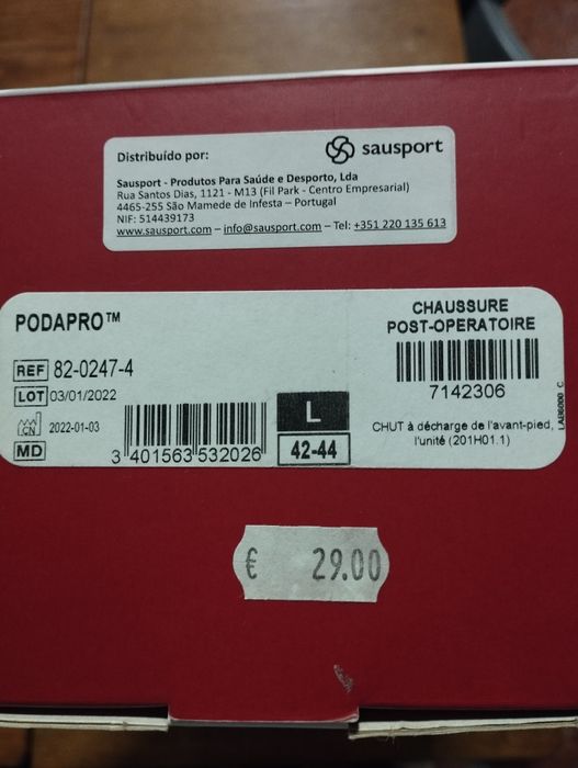 Sapato pós operatório Baruk