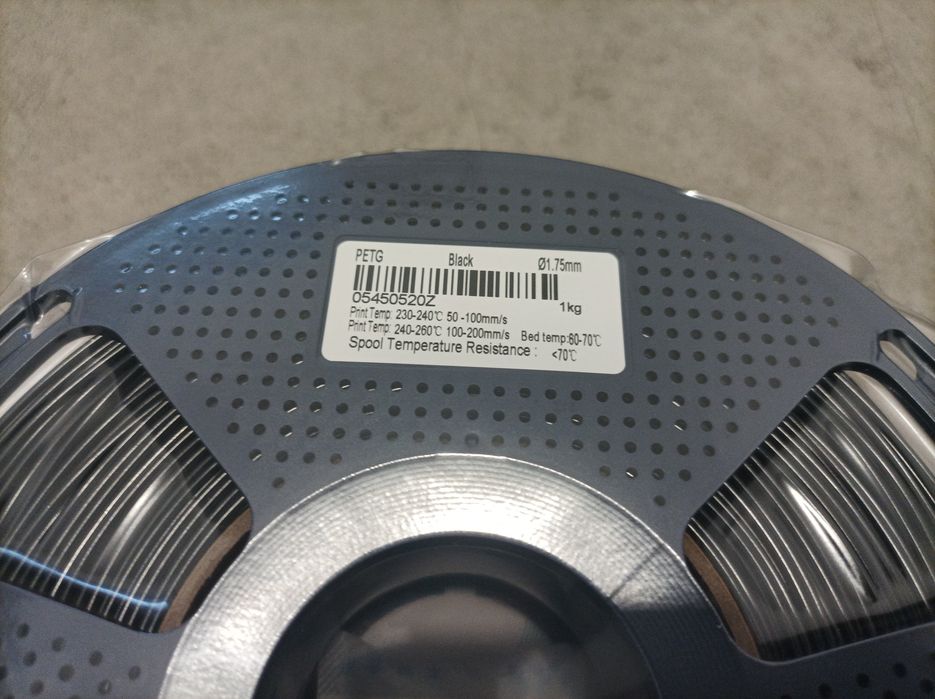 Filament SUNLU PET-G czarny black 1kg