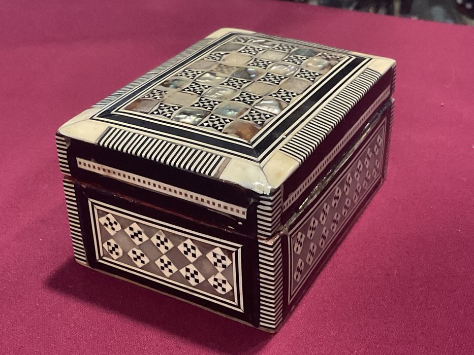 Caixa joias moorish style mosaic madre pérola 10x07x5,5 cm