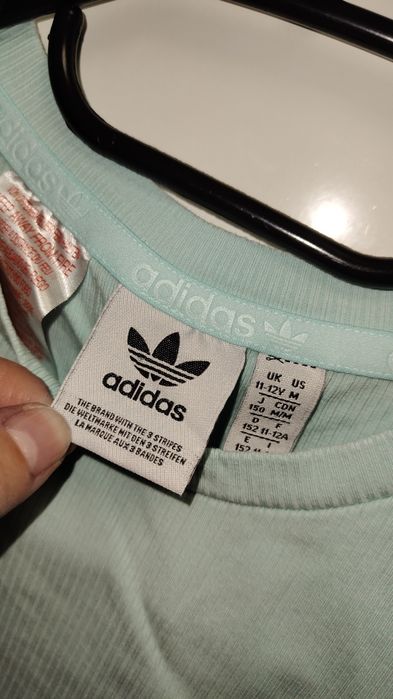 T-shirt Adidas Originals r. 11-12 lat turkus crop top