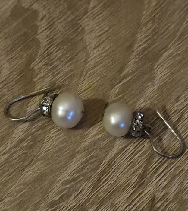 Серьги из серебра 925 пробы с жемчугом