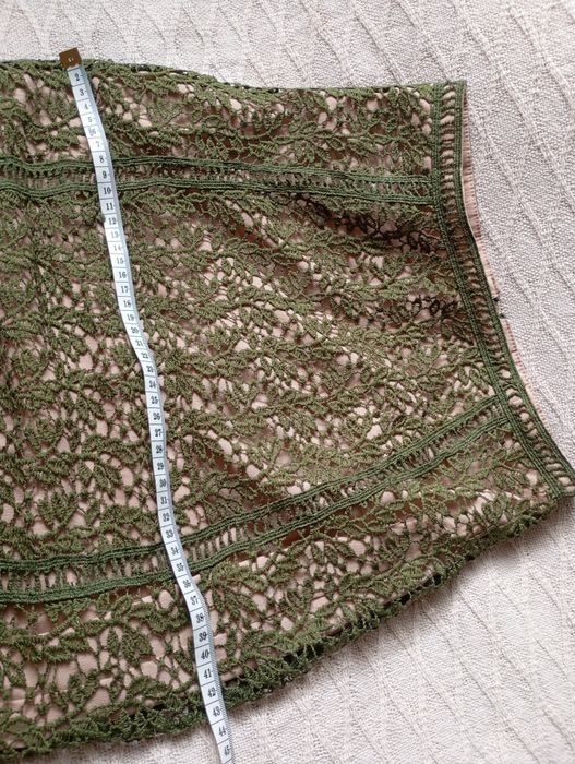 NEW LOOK Premium XXS-XS ażurowa NOWA koronkowa spódnica midi khaki