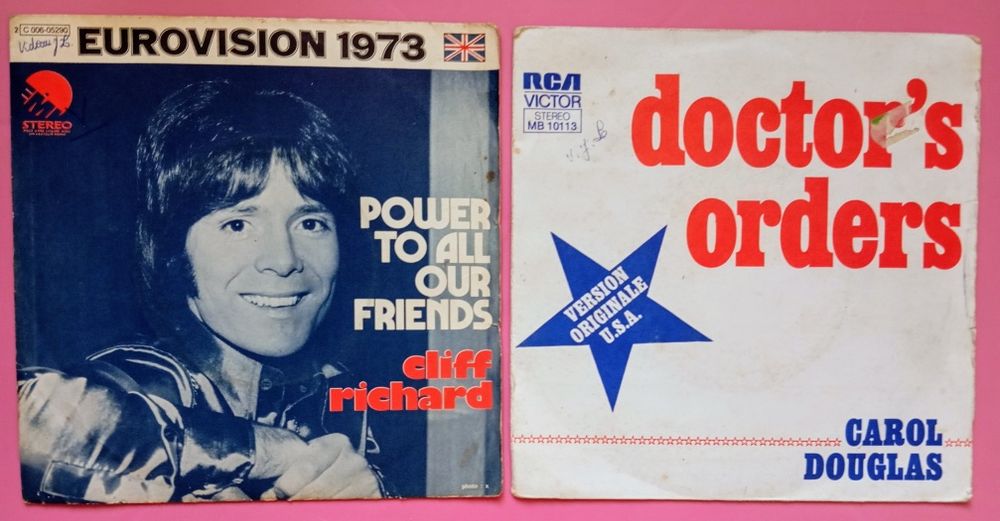 Discos de vinil 7" Cliff Richard e Carol Douglas.Leia descrição.