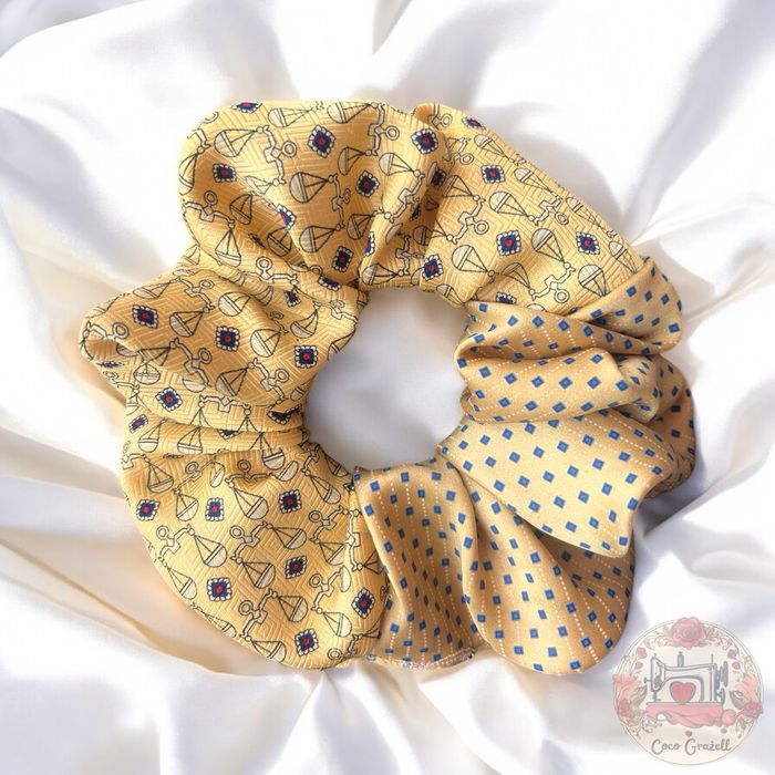 Zolta scrunchie jedwab