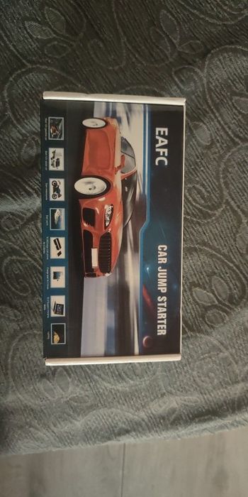 Booster novo + compressor portátil na caixa