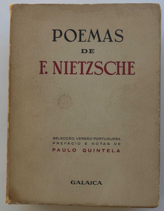 «POEMAS DE NIETZSCHE» Com notas e tradução de PAULO QUINTELA