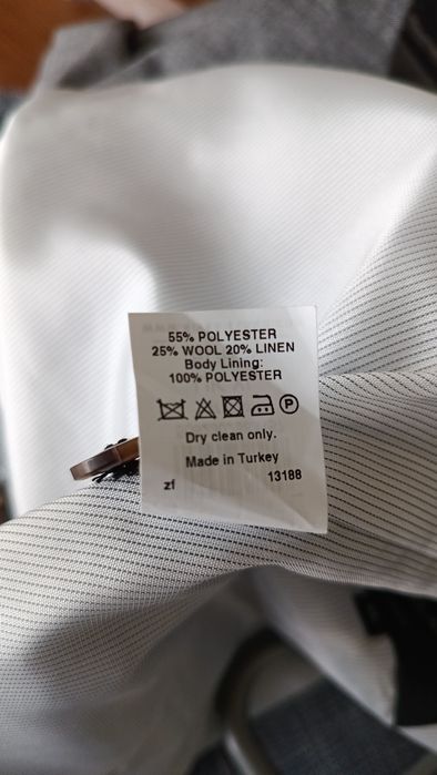 Жилет классический river island серый шерсть-лен-полиестер 50 размер