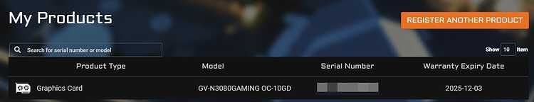 Gigabyte 3080 Gaming OC 10GB LHR