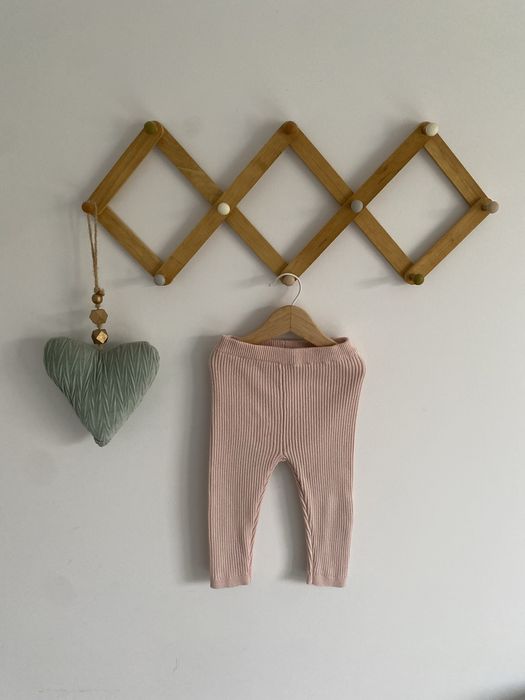 Legginsy getry george prążkowane 86 pudrowy róż bawełna jak newbie