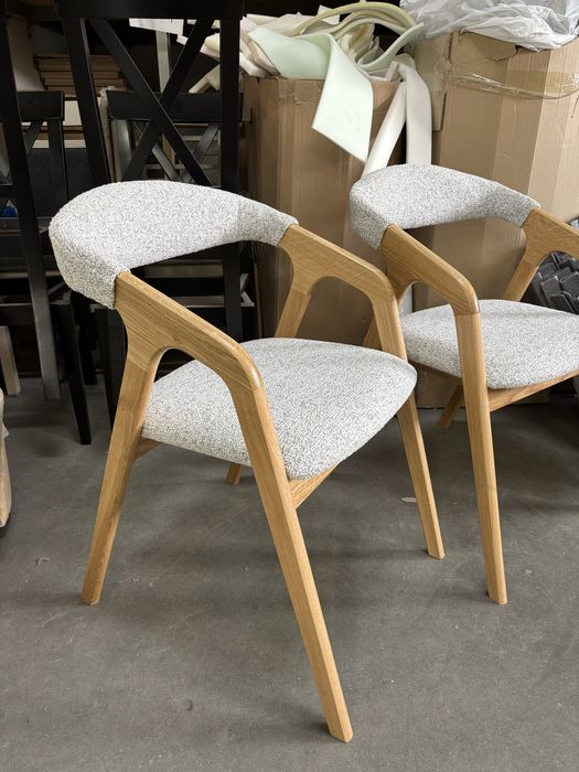 Nowoczesne krzesło tapicerowane dębowe glamour boho