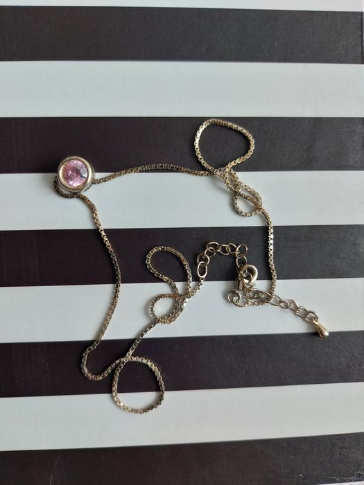 Łańcuszek z zawieszką dł 40-45 cm. Srebro pr 925