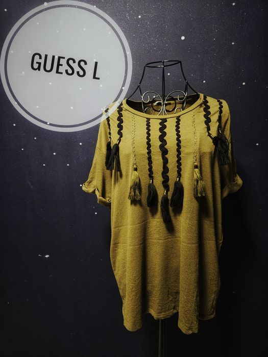 BLuzka Guess oryginalna markowa L khaki zielona  boho